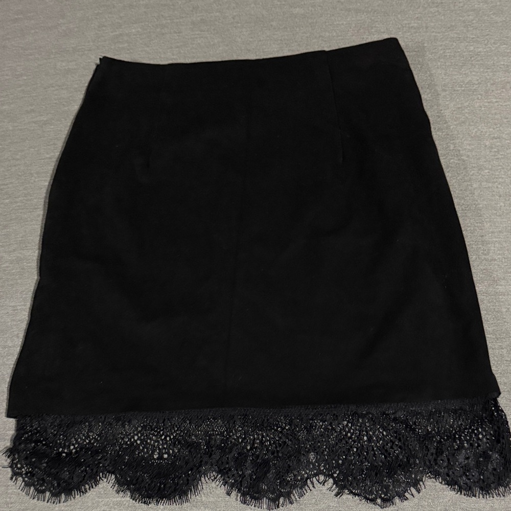 H&M Black Mini Skirt with Lace Detail
